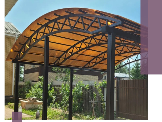 Изготовление навесов под ключ в Дзержинском из качественных материалов