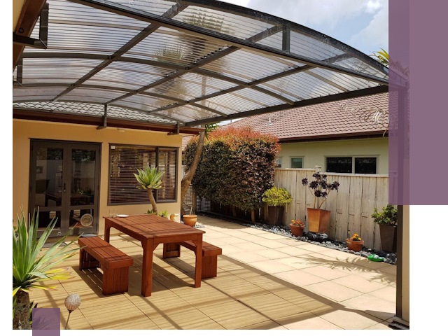 Навесы во двор под ключ в Дзержинском — изготовление и монтаж