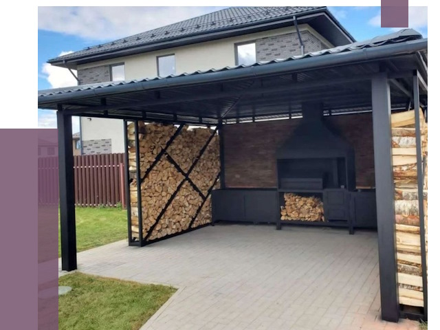 Навесы для барбекю в Дзержинском от 12741 руб. под ключ | ПРОЛЁТ-Дзж