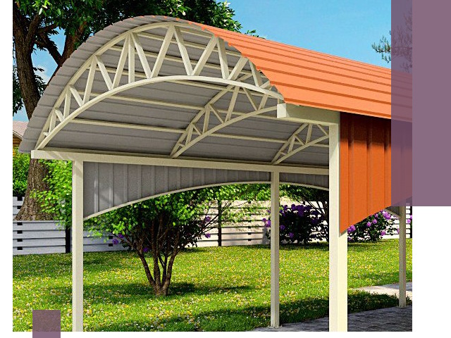 Навесы из профнастила под ключ в Дзержинском — установка и монтаж