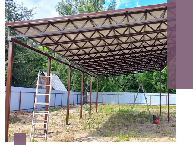 Односкатные навесы под ключ в Дзержинском — изготовление и монтаж