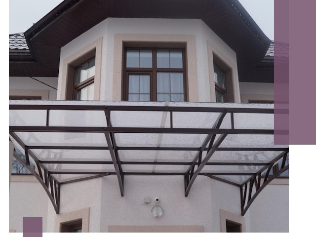 Козырьки из поликарбоната под ключ в Дзержинском