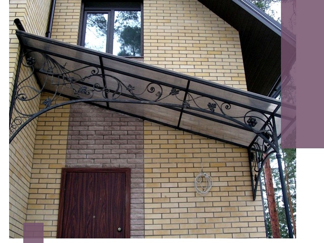 Односкатные козырьки из металла под ключ в Дзержинском