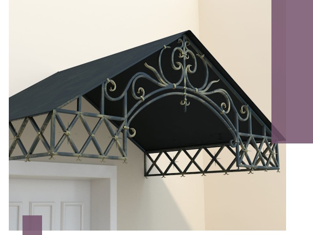 Двускатные металлические козырьки под ключ в Дзержинском